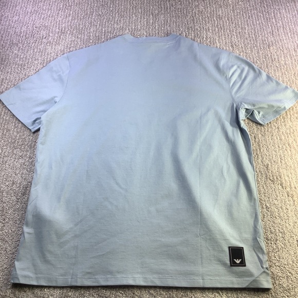 Emporio Armani Mens Pearl Blue Crew Neck T Shirt Travel Essential Easy XL NWT - Picture 3 of 12